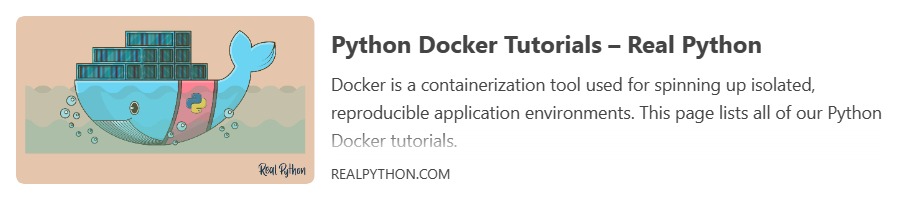 https://realpython.com/tutorials/docker/